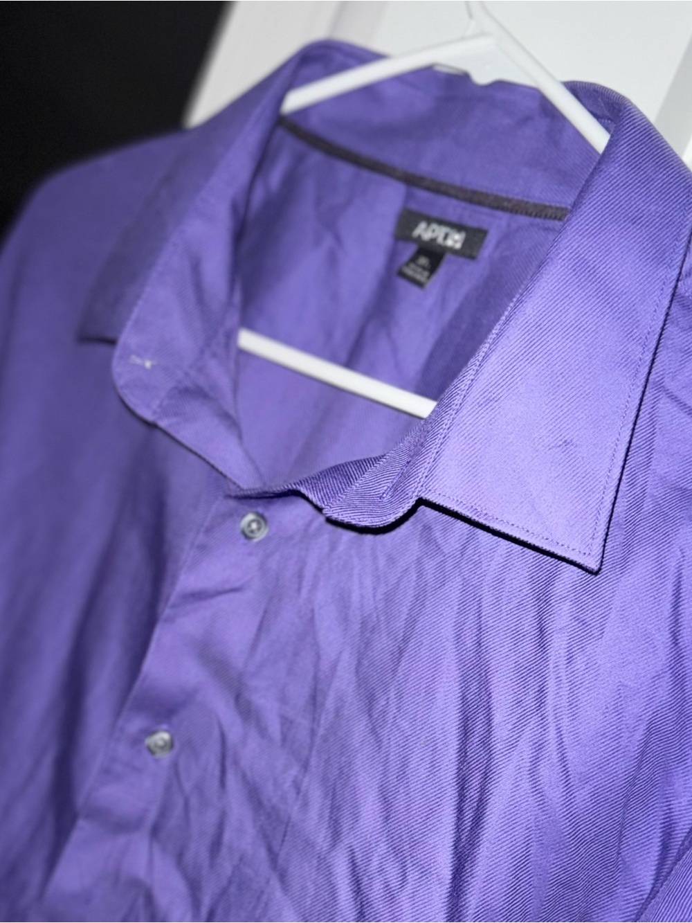 APT 9 Men’s Purple Modern Fit Long Sleeve Dress Shirt 100% Cotton Size XL New - Picture 2 of 9